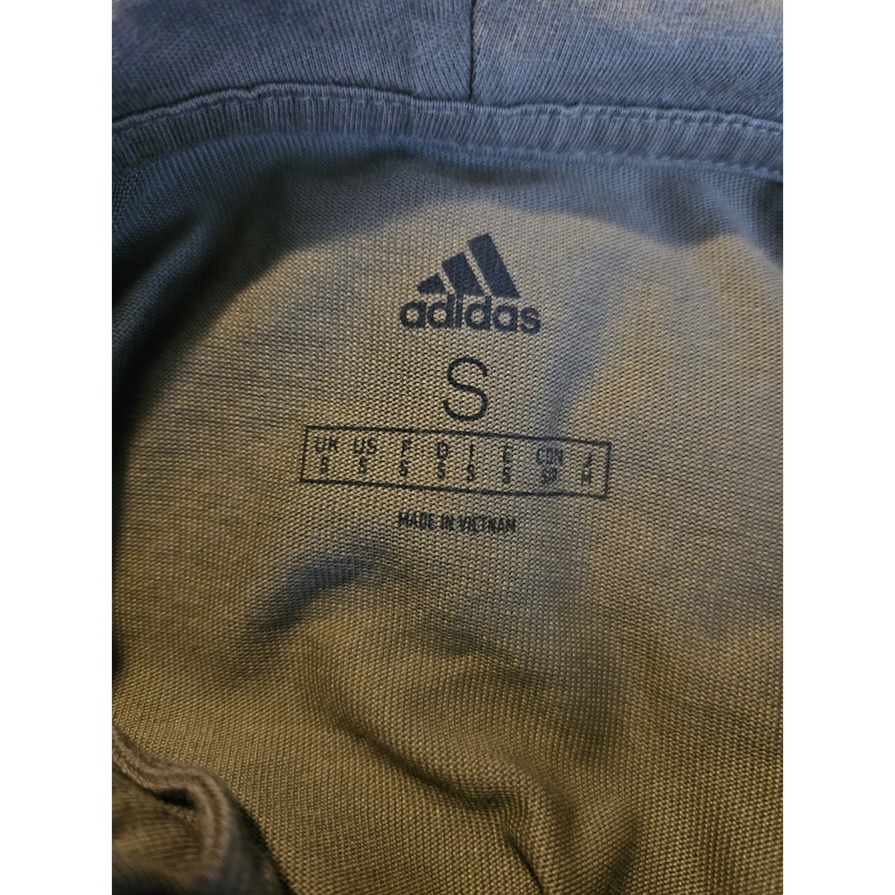 Adidas Sweatshirt Adult Size Small Tan Logo Pullover Hoodie Lightweight - Picture 7 of 8